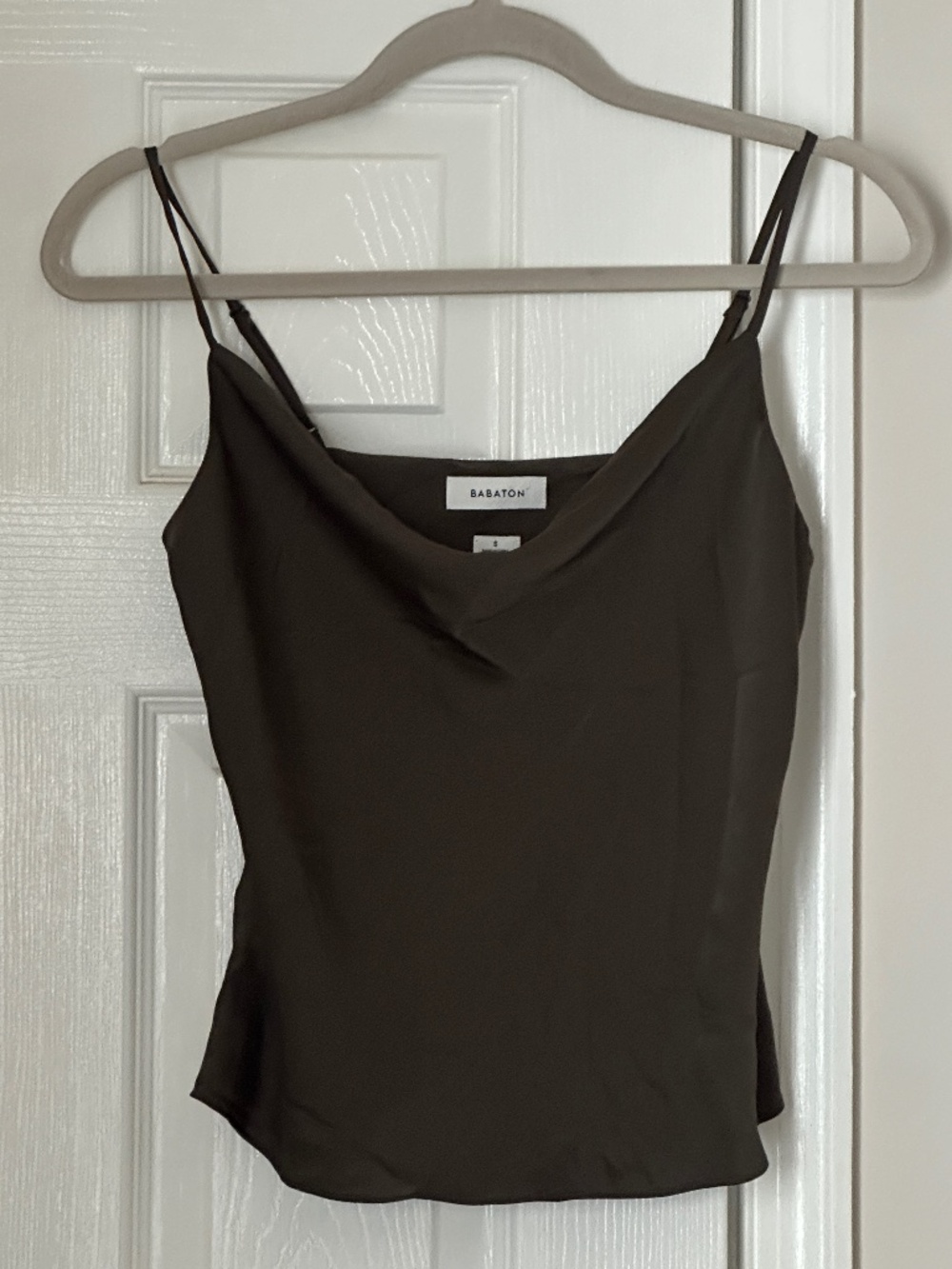 Babaton Aritzia Cowl Neck 90's Slink Camisole Tank Bias Cut Satin Small Casual